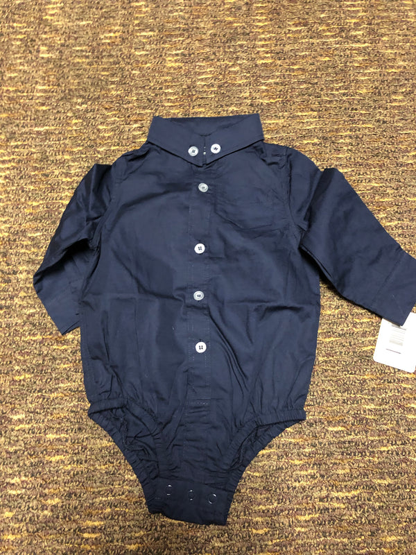 Blue Oxford Long Sleeve Shirt - 0 - 6Month