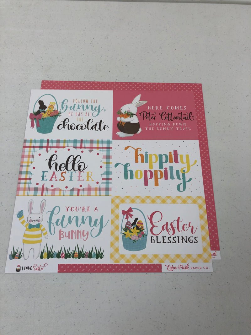 4 x 6 Journaling Cards - I Love Easter - 12 x12 paper