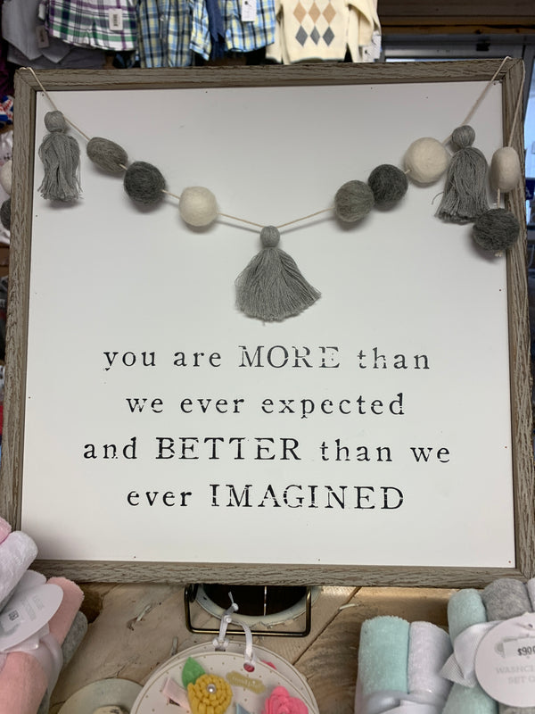 Pom Tassel Garland Plaque
