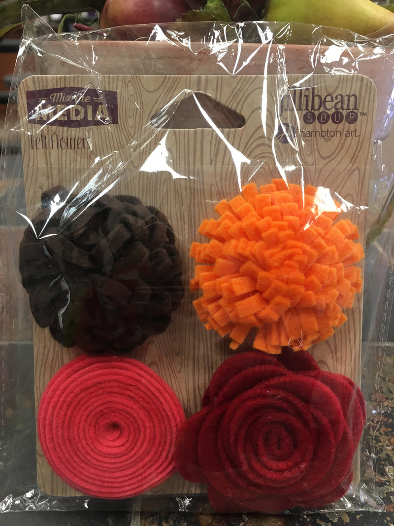 Shades Red - Mix The Media - Felt Flowers
