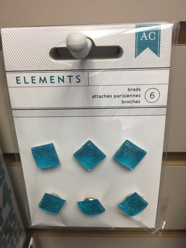Blue Square Diamond Brads