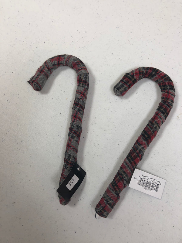 Red and Gray Plaid Candy Cane