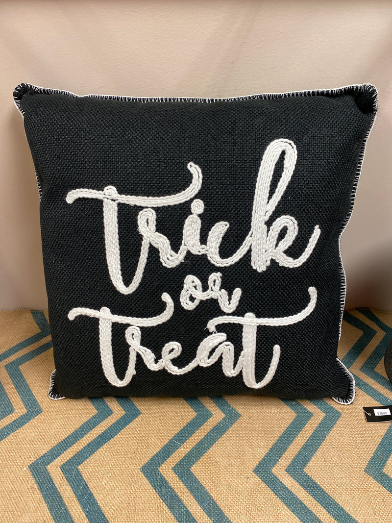 Trick or Treat Black Pillow - 17 inch