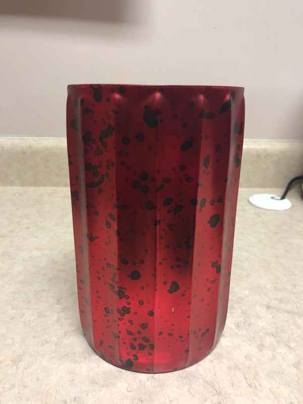Red Mercury Glass Fluted Containers - Medium
