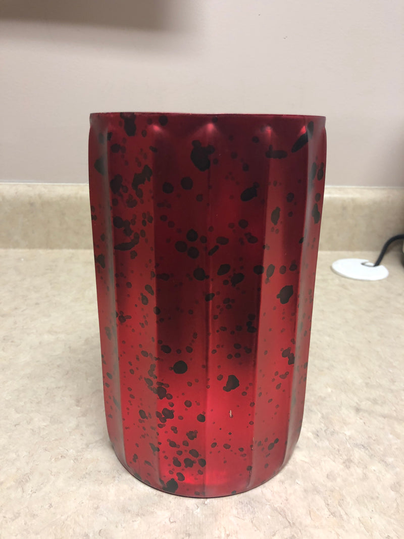 Red Mercury Glass Fluted Containers - Medium