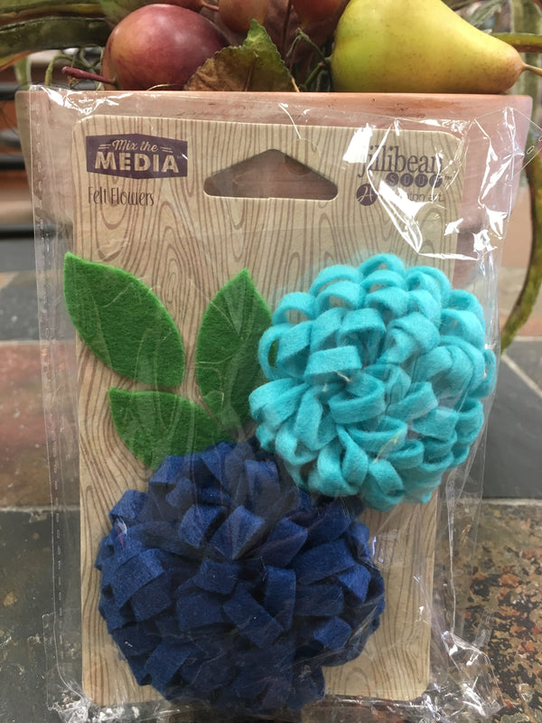 Navy  - Felt Flowers