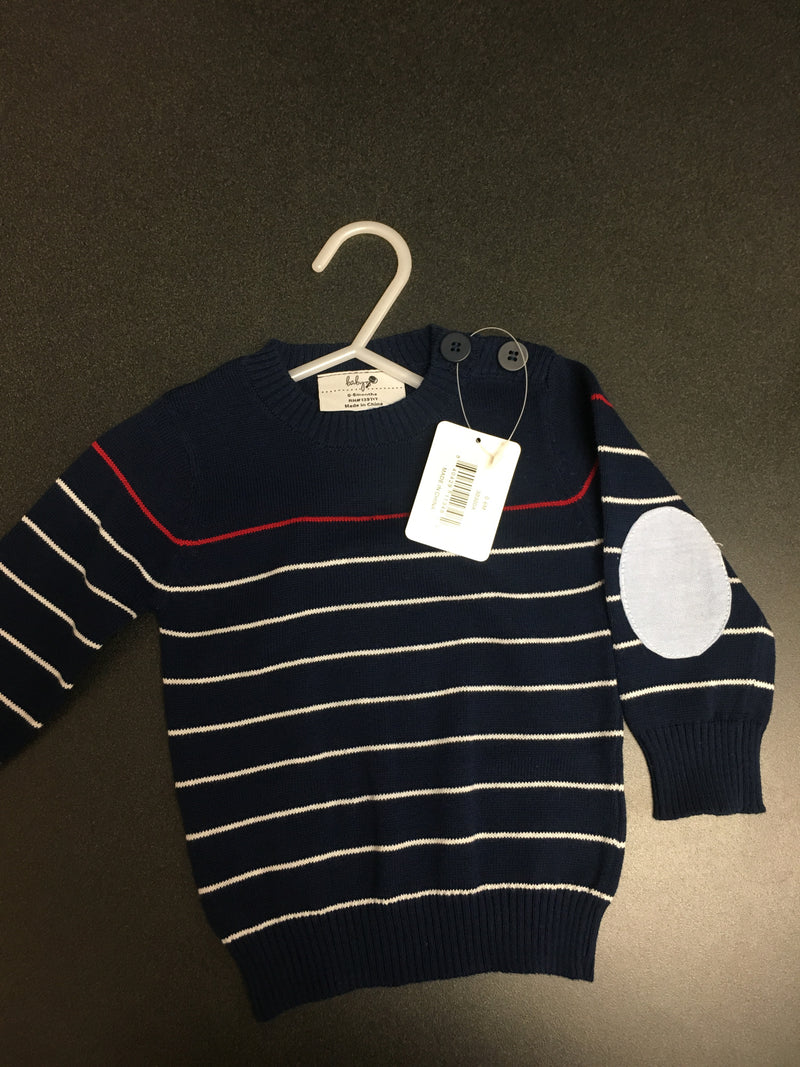 0-6 month blue pin striped pullover