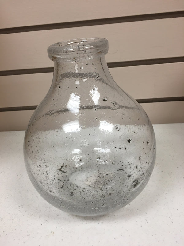 Textured Hand-Blown Glass Bottle