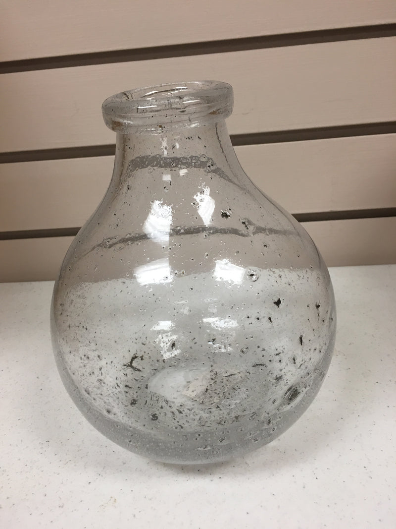 Textured Hand-Blown Glass Bottle
