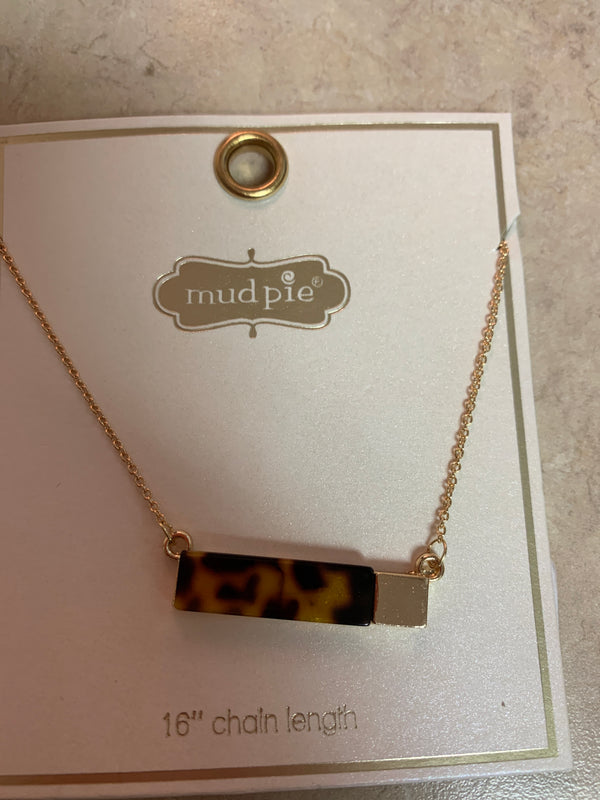 Resin Bar Necklace Brown