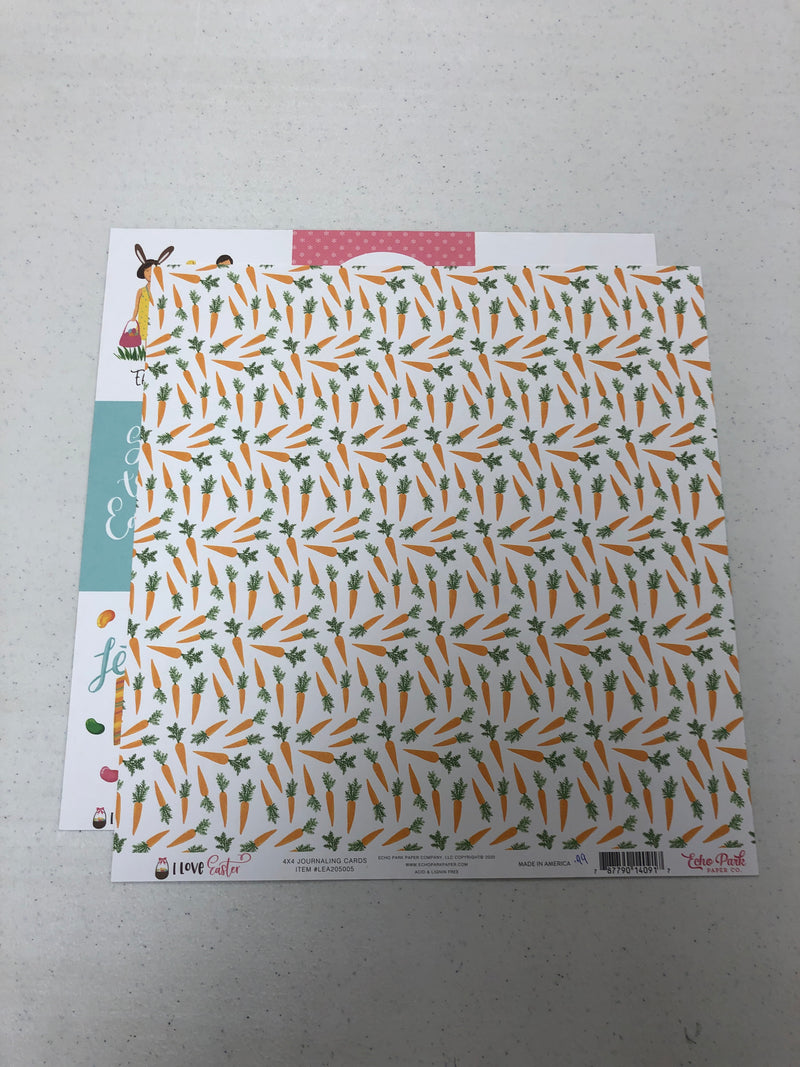 4 x 4 Journaling Cards - I Love Easter - 12 x 12 Paper