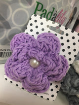 Knit Flower Hair Clip