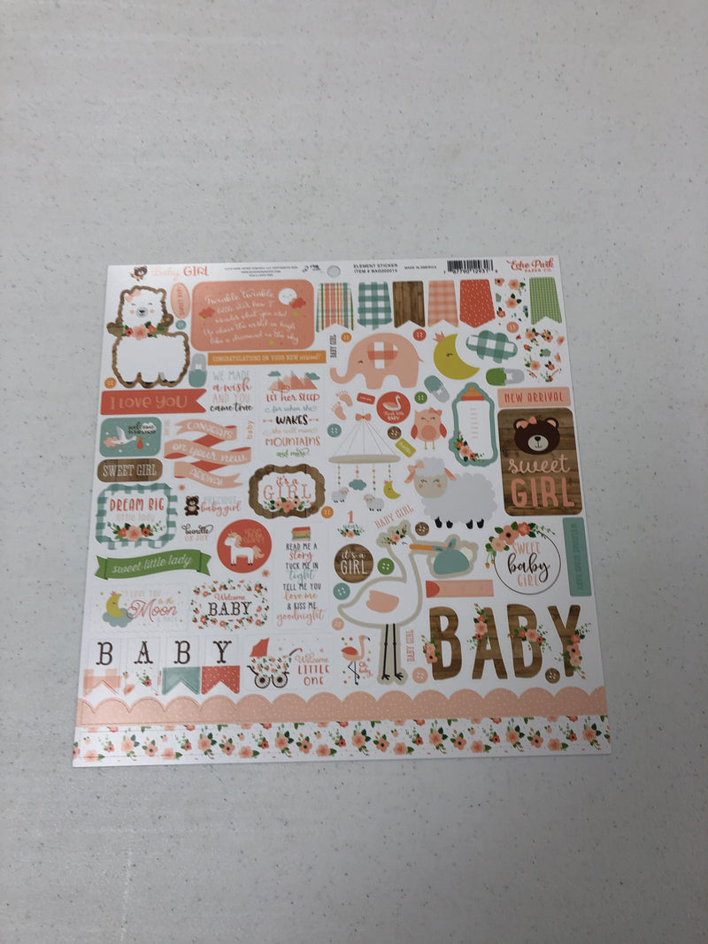 Baby Girl - Element Stickers - 12 x 12 Paper