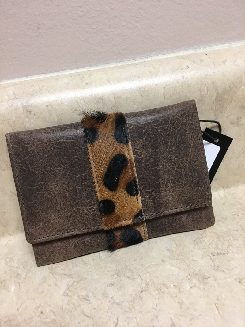 Brown with Leopard Credit Card Holder