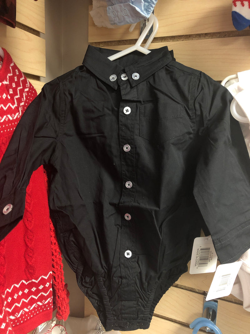 Black Oxford Long Sleeve Shirt - 12-18 month