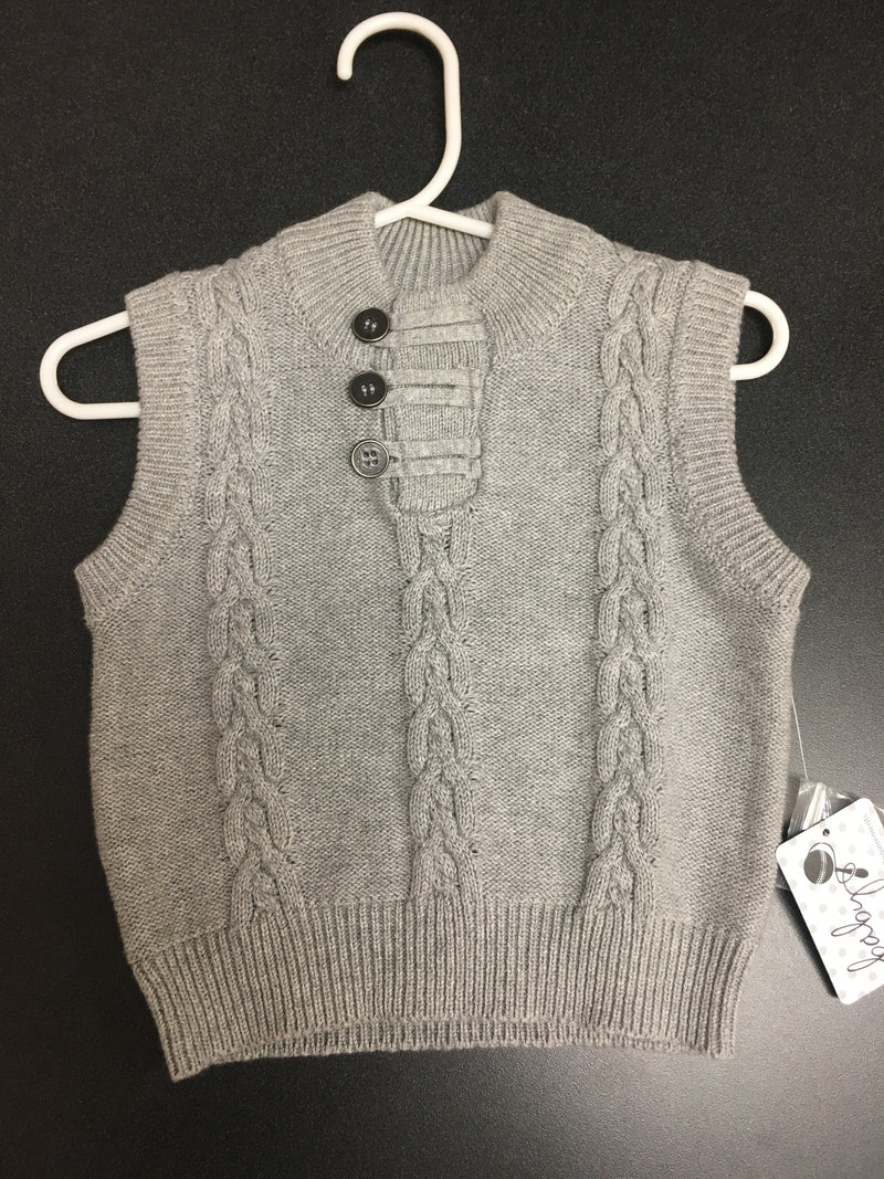6-12 month grey 3 button sweater vest