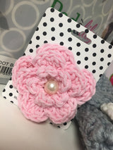 Knit Flower Hair Clip