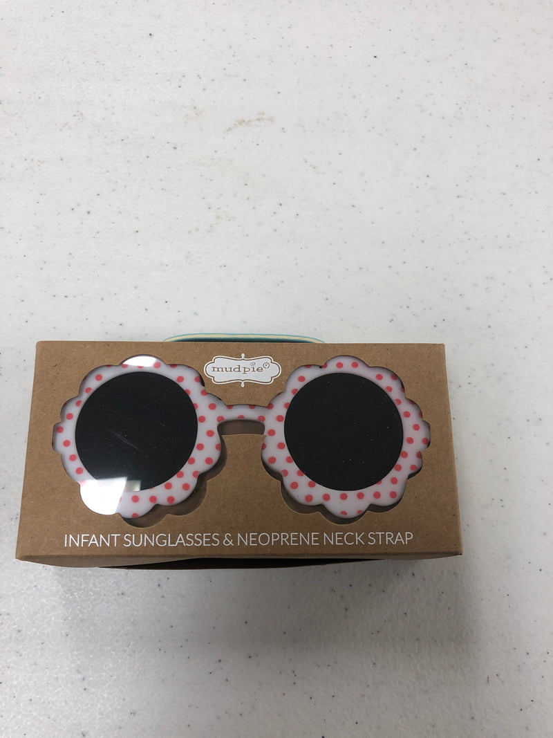 White Flower Infant Sunglasses & Neoprene Neck Strap - 0 - 2 year