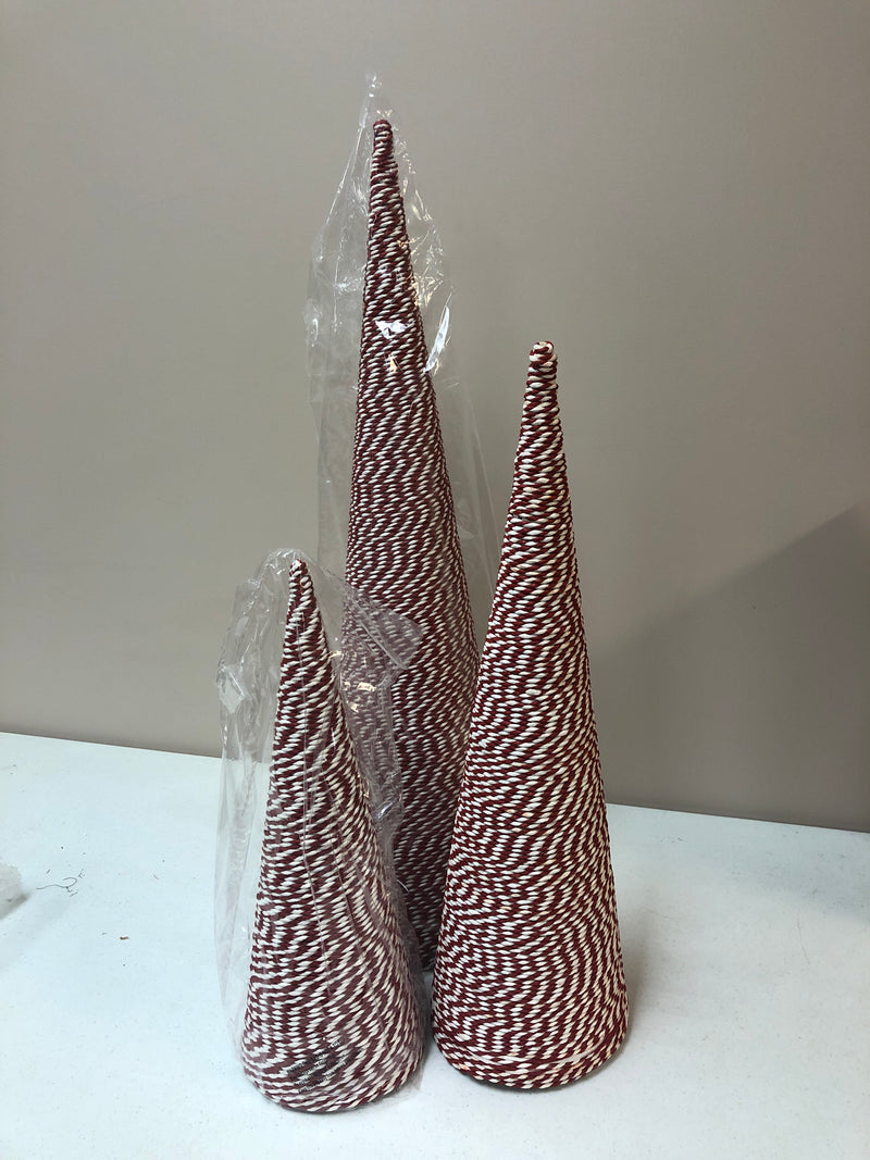 Red and White Spun Cones Tree Set