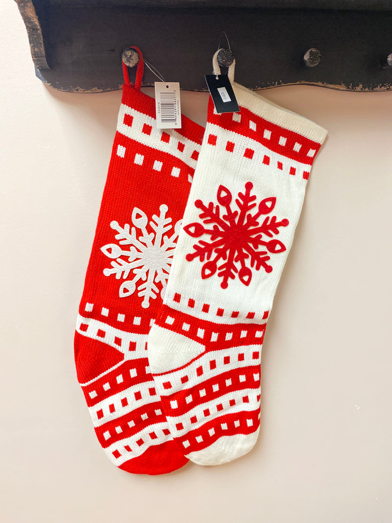 Red and White Knit Stocking  Assortment