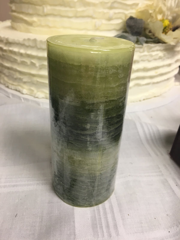 Strata Scented 6" Pillar Candle Green