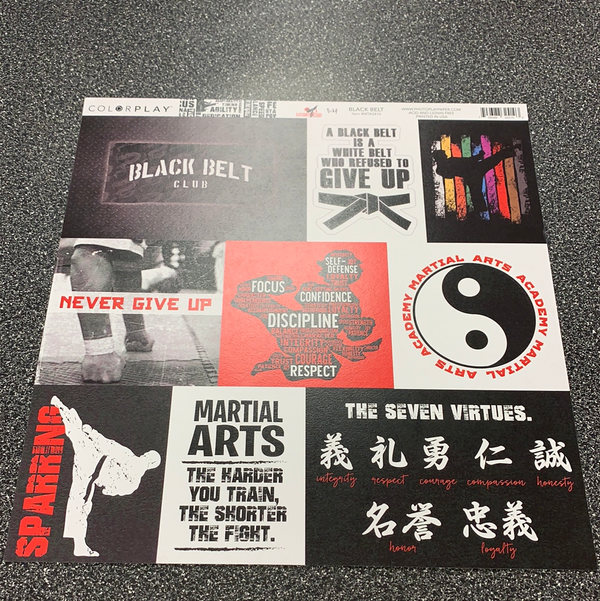 Black Belt - Martial Arts - 12 x 12 Scrapbooking Paper