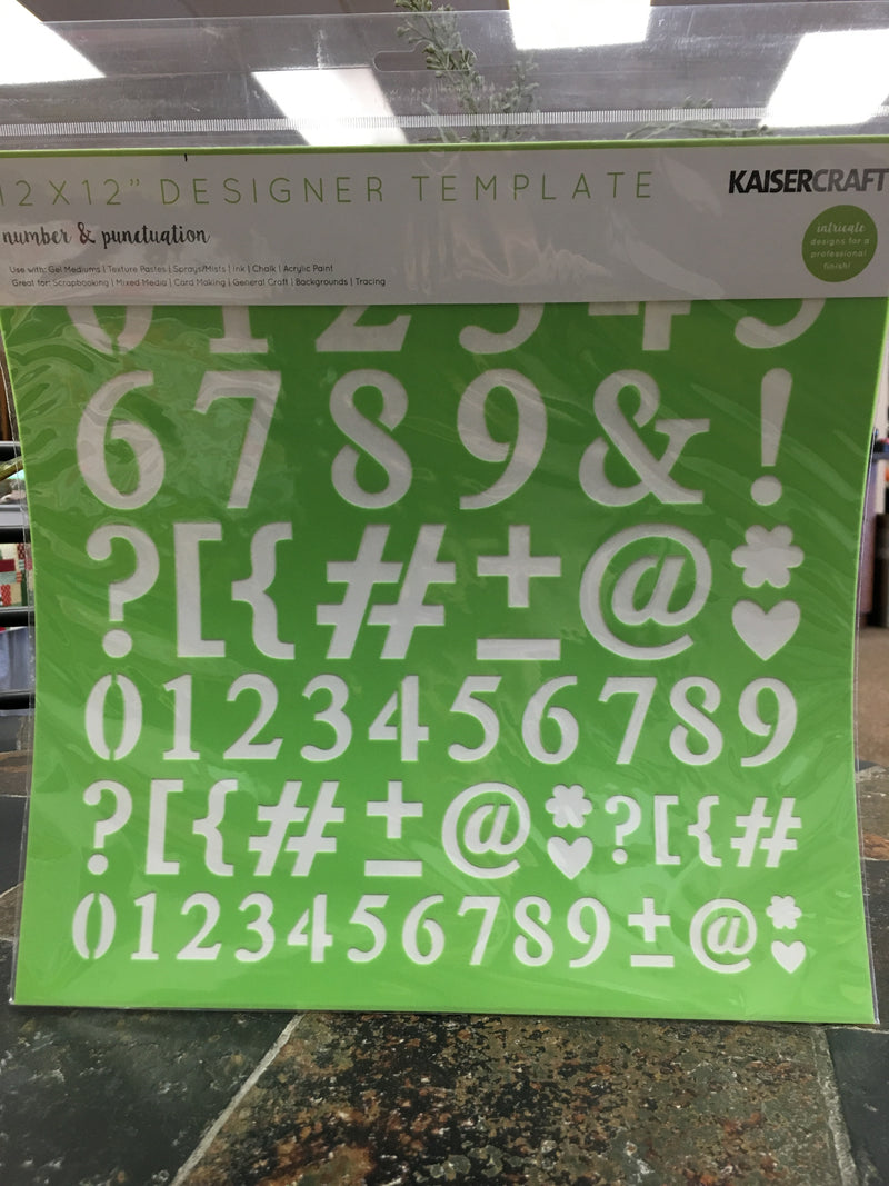 NUMBER AND PUNCTUATION -12X12 TEMPLATE